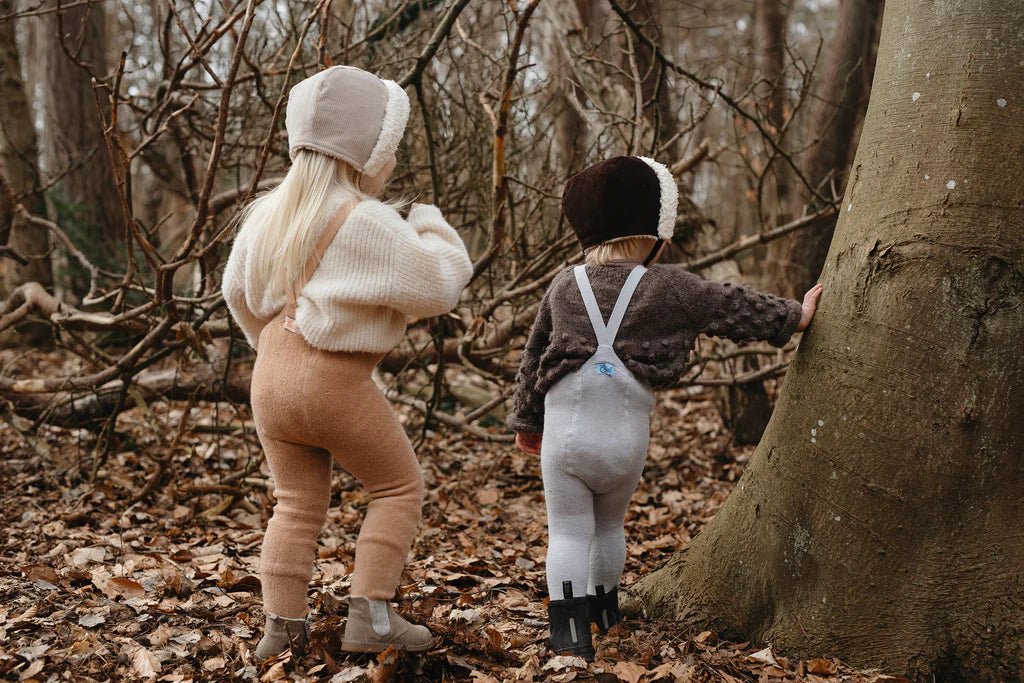 Silly Silas Teddy Light Brown Footed Tights-TWLBROWN_COTTONBLEND - Lille Univers