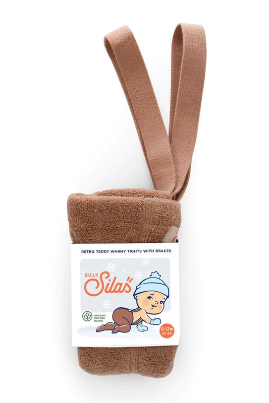 Silly Silas Teddy Light Brown Footed Tights-TWLBROWN_COTTONBLEND - Lille Univers