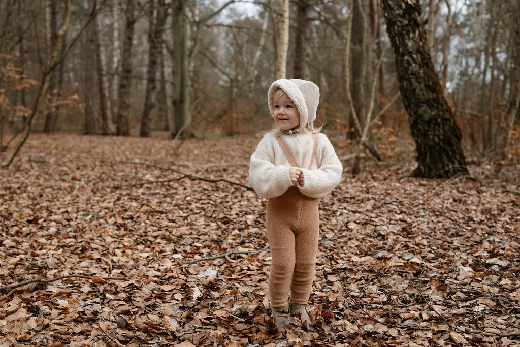 Silly Silas Teddy Light Brown Footed Tights-TWLBROWN_COTTONBLEND - Lille Univers