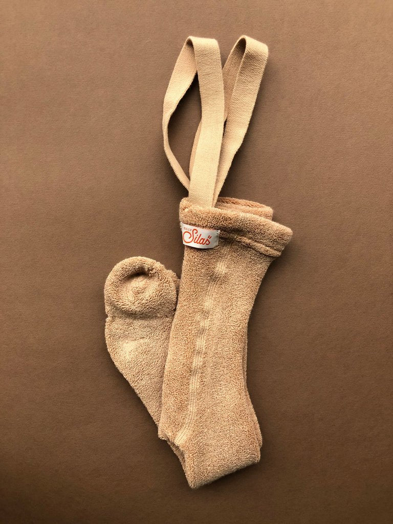 Silly Silas Teddy Light Brown Footed Tights-TWLBROWN_COTTONBLEND - Lille Univers