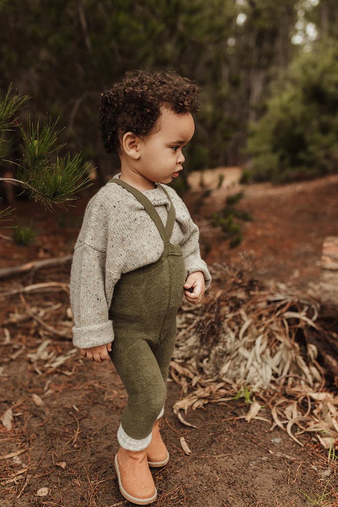 Silly Silas Teddy Olive Footless Tights-TFOLIVE_COTTONBLEND - Lille Univers