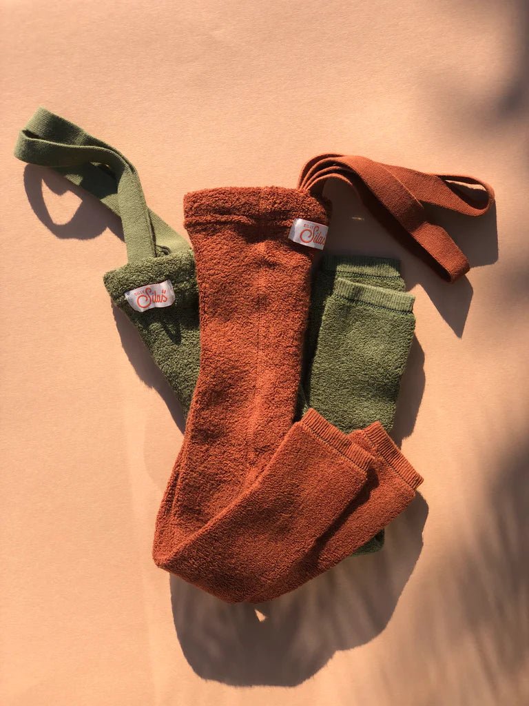 Silly Silas Teddy Olive Footless Tights-TFOLIVE_COTTONBLEND - Lille Univers