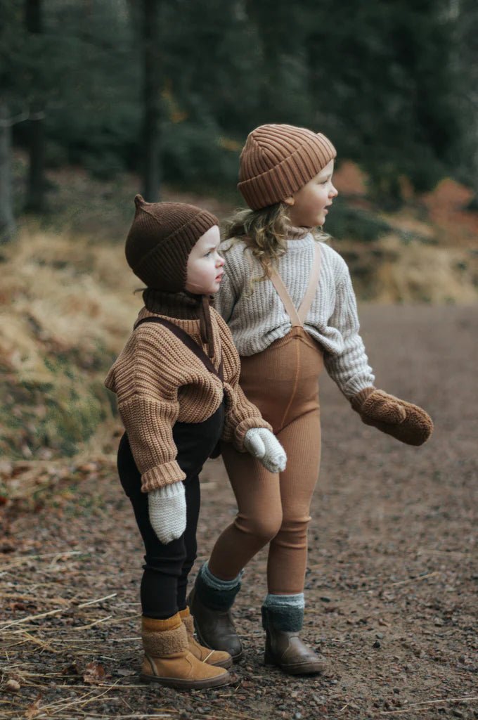 Silly Silas Wooly Cappuccino Footless Tights-WFLBROWN_WOOL - Lille Univers
