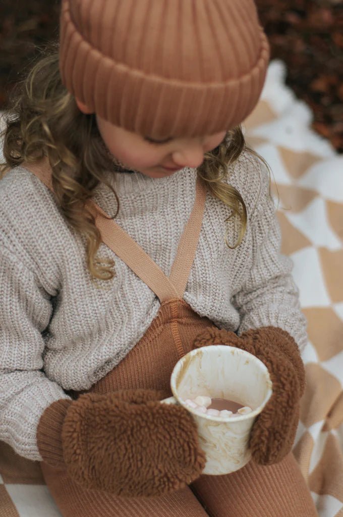 Silly Silas Wooly Cappuccino Footless Tights-WFLBROWN_WOOL - Lille Univers