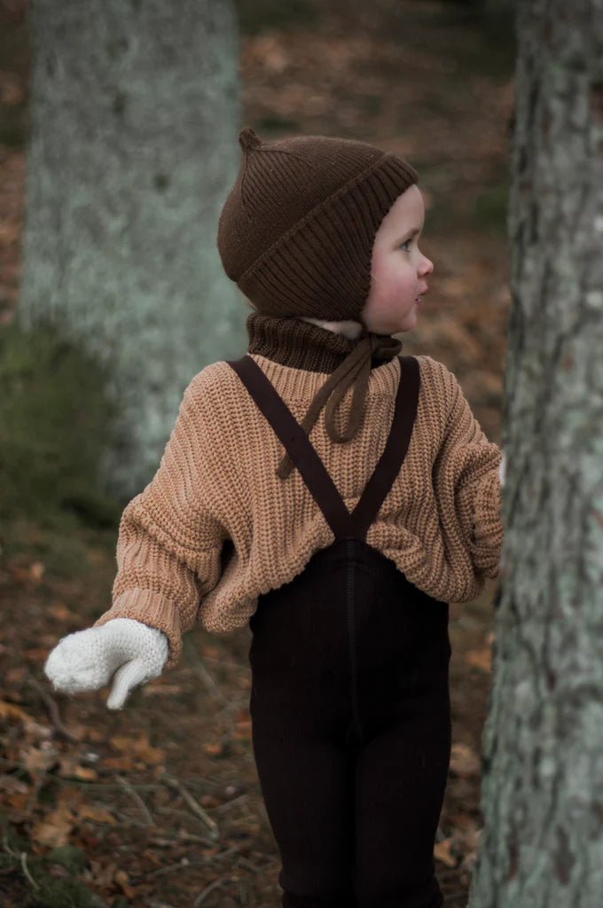 Silly Silas Wooly Espresso Footless Tights-WFCHOCBR_WOOL - Lille Univers