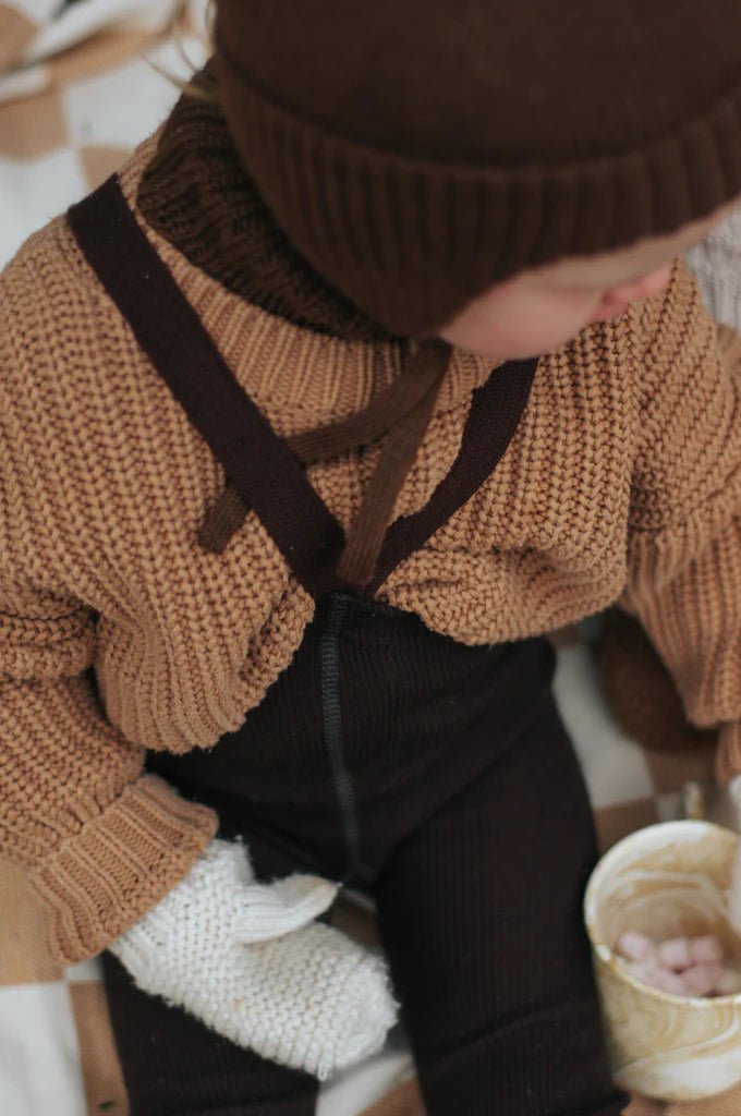 Silly Silas Wooly Espresso Footless Tights-WFCHOCBR_WOOL - Lille Univers