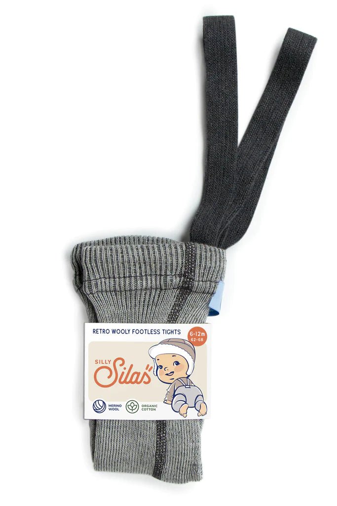 Silly Silas Wooly Granite Grey Footless Tights-WFGGREY_WOOL - Lille Univers