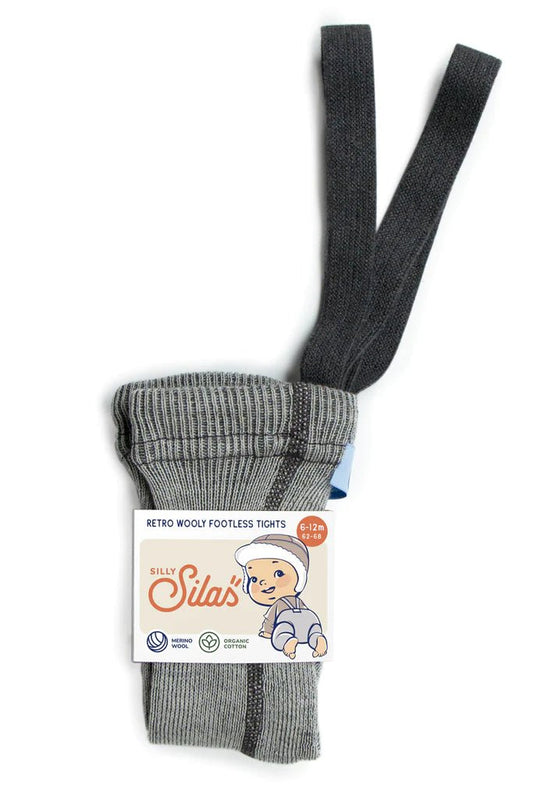 Silly Silas Wooly Granite Grey Footless Tights-WFGGREY_WOOL - Lille Univers