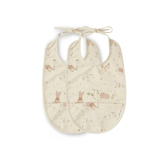 That's mine Bib dining 2-pack – Mouse flower / Pistachio shell-BB314 - Lille Univers