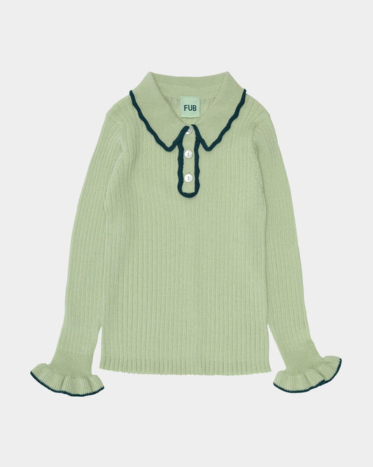 Fub 23aw Rib Polo PISTACHIO - 0723aw - pistachio - Lille Univers