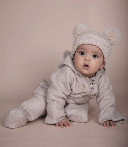 HUTTEliHUT - Pram Suit Ears Soft Wool Camel - 480107 - 2338 - Lille Univers