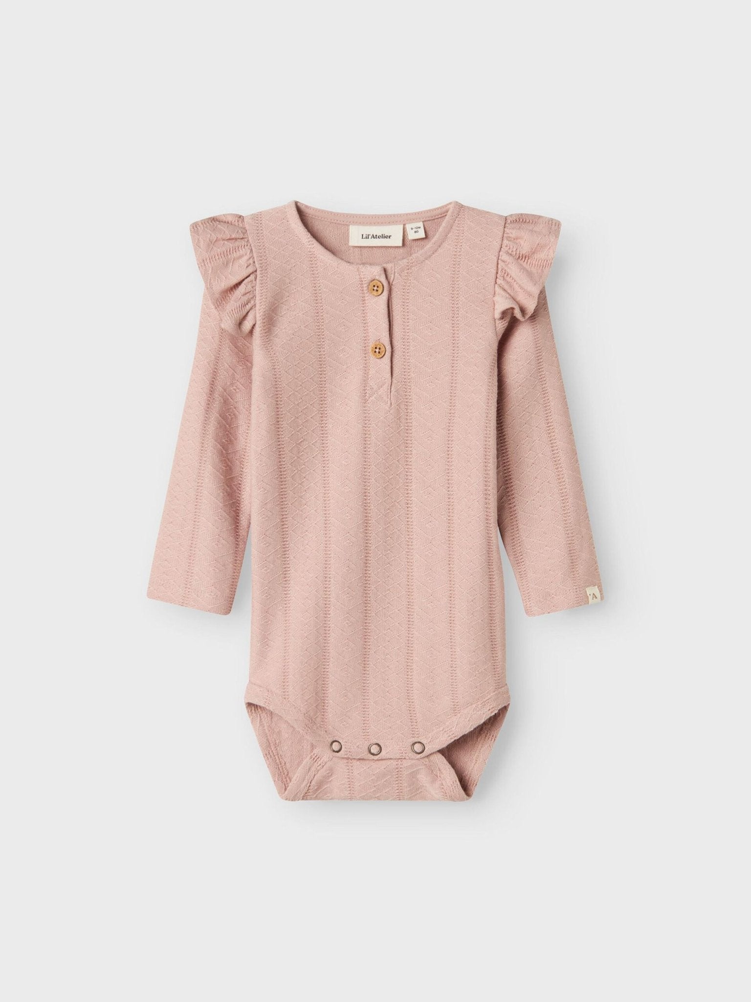 LIL' ATELIER BABY LONG SLEEVED ROMPER - 13233749_ShadowGray - 1 - Lille Univers