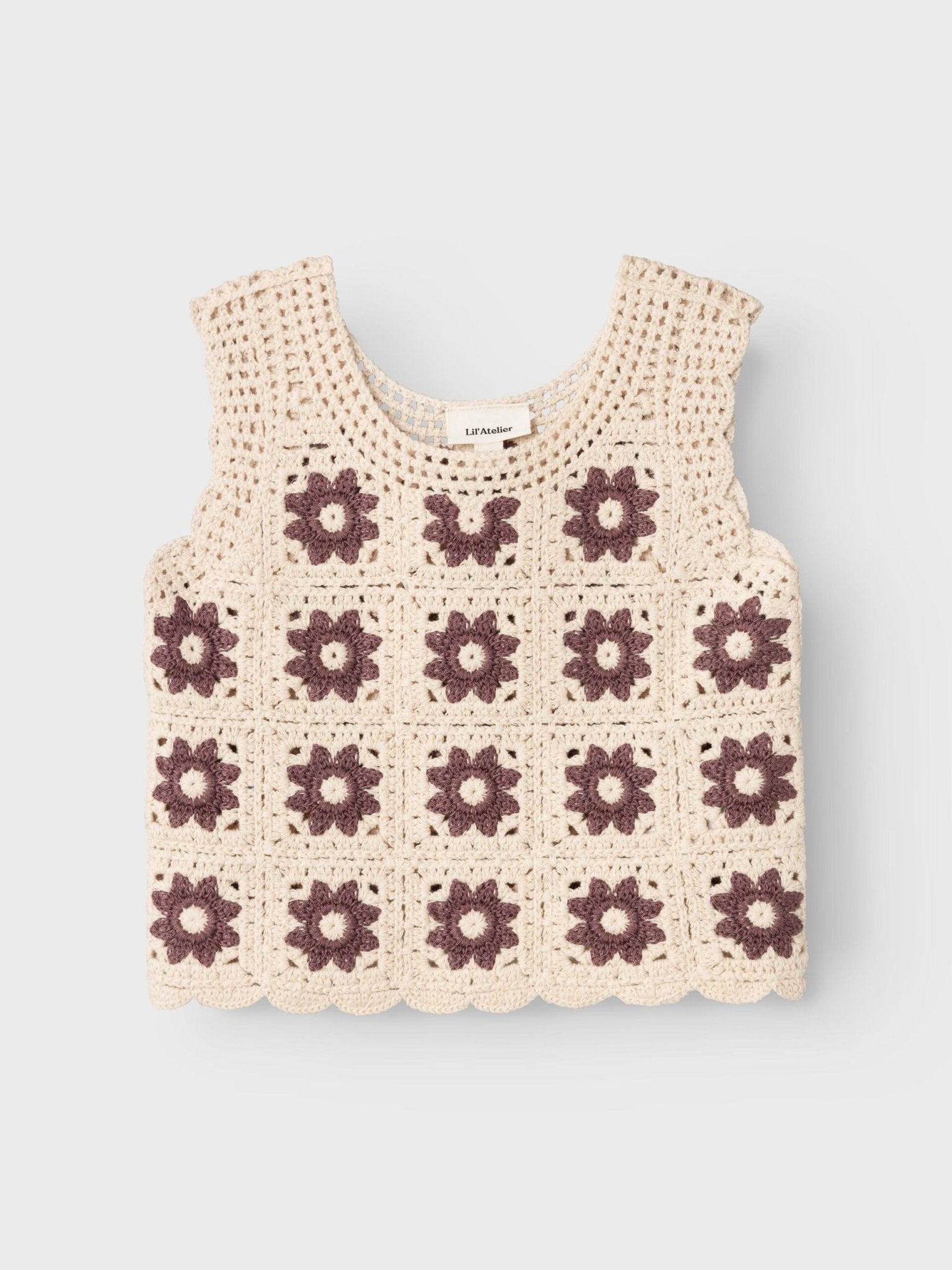 LIL' ATELIER MINI LOOSE FIT KNITTED VEST - 13233778_Birch - 1 - Lille Univers