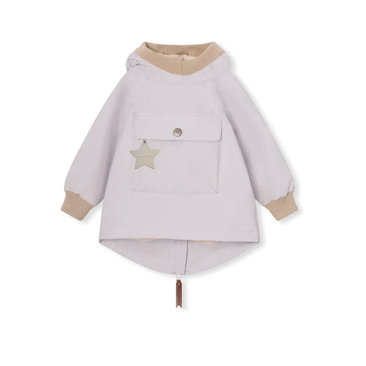 MINI A TURE MATBABYVITO FLEECE LINED SPRING ANORAK. GRS Purple raindrops - MATBABYVITO_FLEECE4100 - Lille Univers