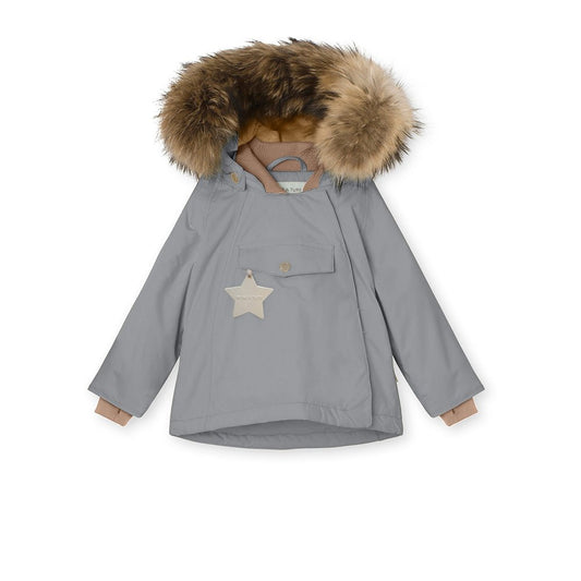 MINI A TURE MATWANG FLEECE LINED WINTER JACKET FUR. GRS Monument blue - MATWANG7530 - Lille Univers