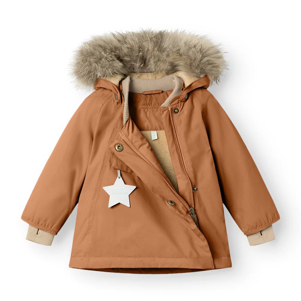 MINI A TURE MATWANG fleece lined winter jacket fur. GRS Pecan brown - 1243172700_Pecan brown - 1 - Lille Univers