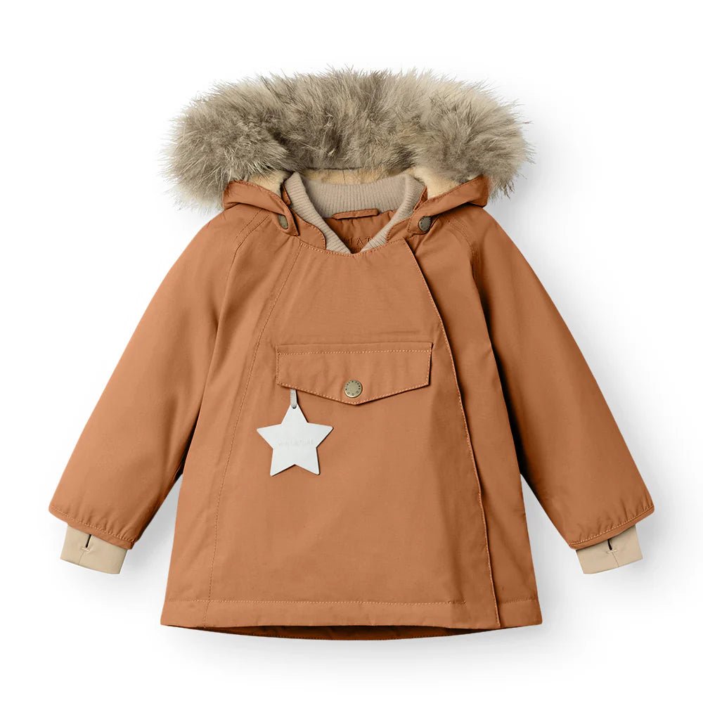 MINI A TURE MATWANG fleece lined winter jacket fur. GRS Pecan brown - 1243172700_Pecan brown - 1 - Lille Univers