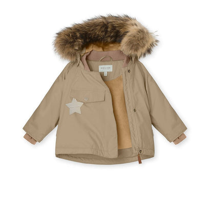 MINI A TURE MATWANG FLEECE LINED WINTER JACKET FUR. GRS Savannah tan - MATWANG1330 - Lille Univers