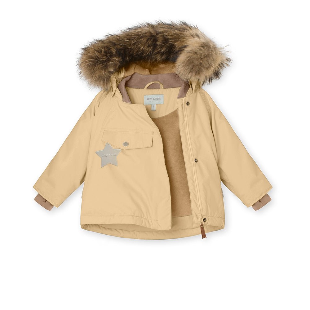 MINI A TURE MATWANG FLEECE LINED WINTER JACKET FUR. GRS Semolina sand - MATWANG1161 - Lille Univers