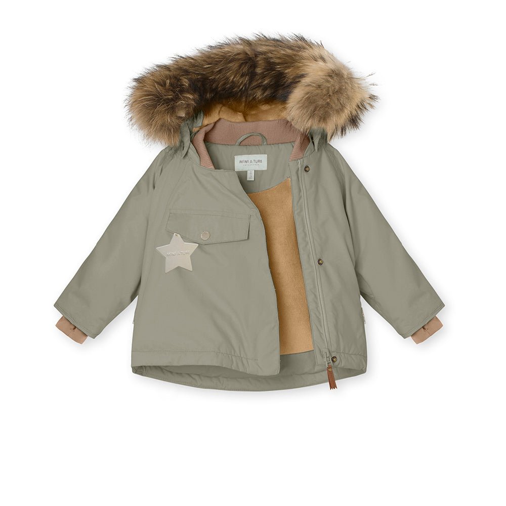 MINI A TURE MATWANG FLEECE LINED WINTER JACKET FUR. GRS VERT - MATWANG7530 - Lille Univers
