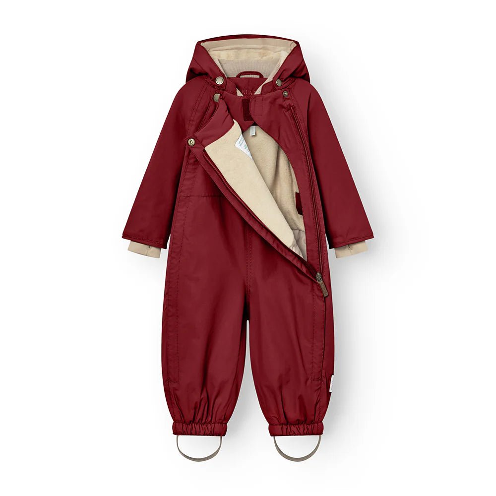 MINI A TURE MATWISTI fleece lined snowsuit. GRS - MATWISTI_Red merlot - 2 - Lille Univers