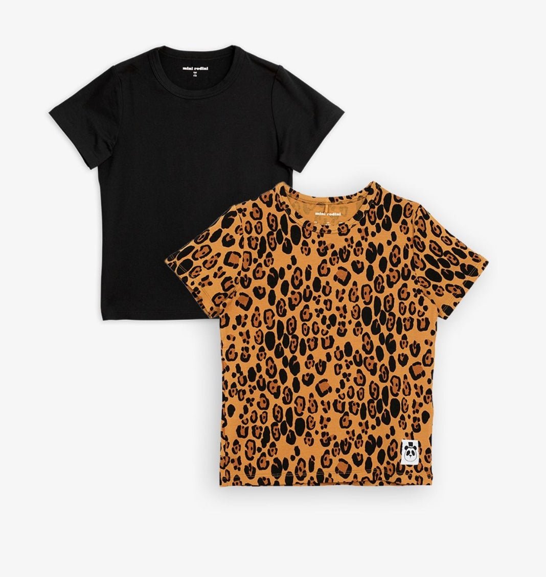 MINI RODINI 2 - pack Basic Leopard T-shirt - Lille Univers