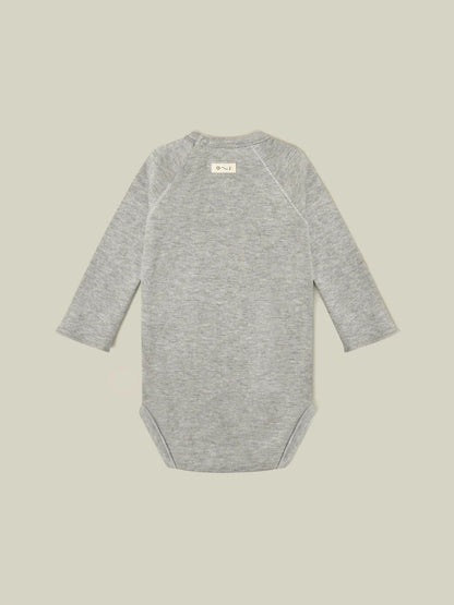 Organic Zoo Grey Melange CHOCOLATE Bodysuit - GBCH - 1 - Lille Univers