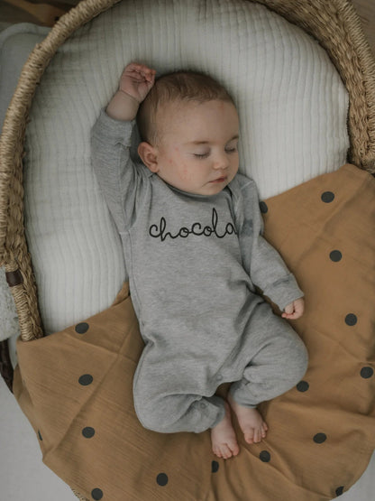 Organic Zoo Grey Melange CHOCOLATE Playsuit - GPLCH - 1 - Lille Univers