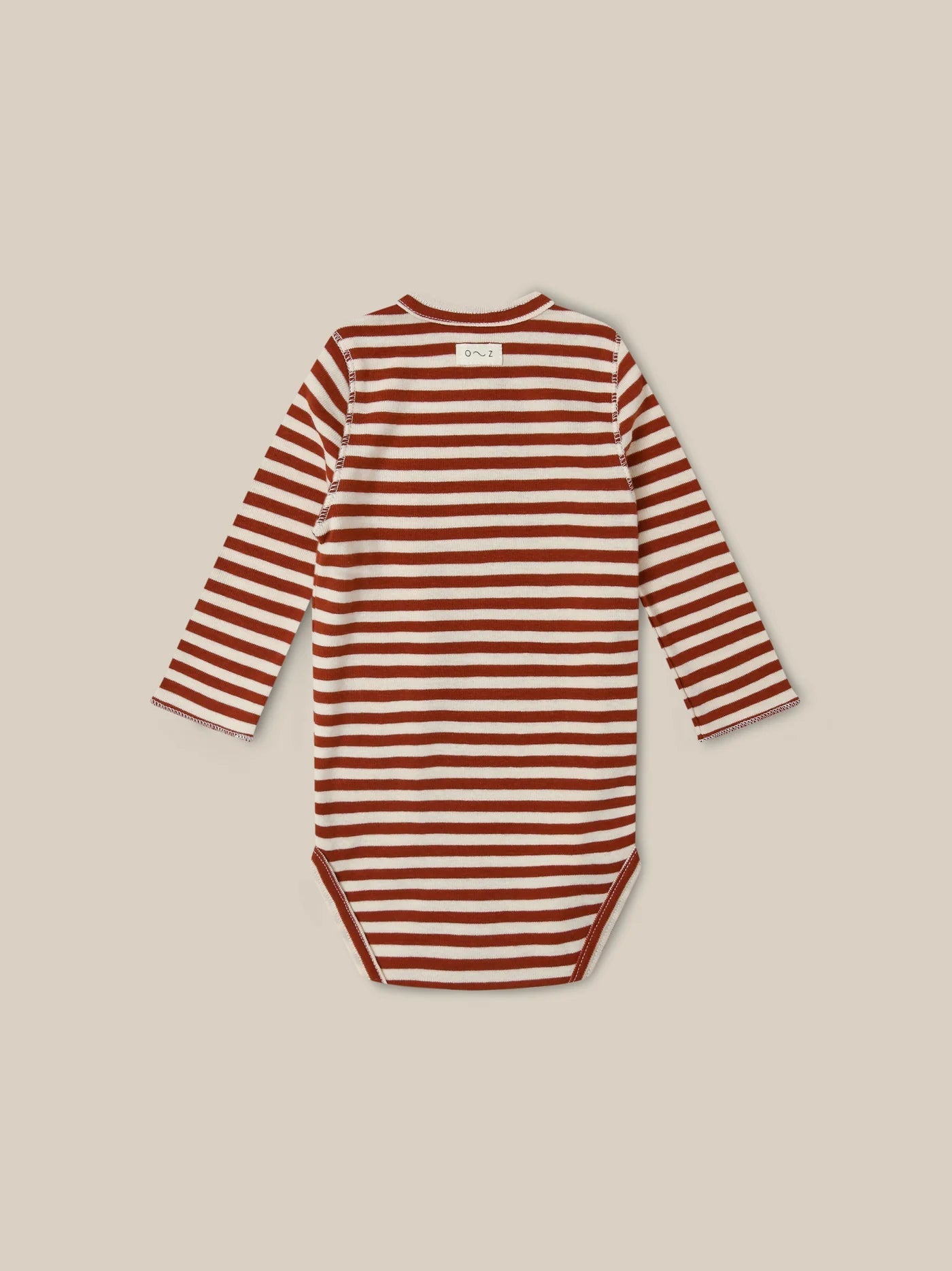 Organic Zoo Paprika Stripes Wrap Bodysuit - 15WOBPST - 1 - Lille Univers