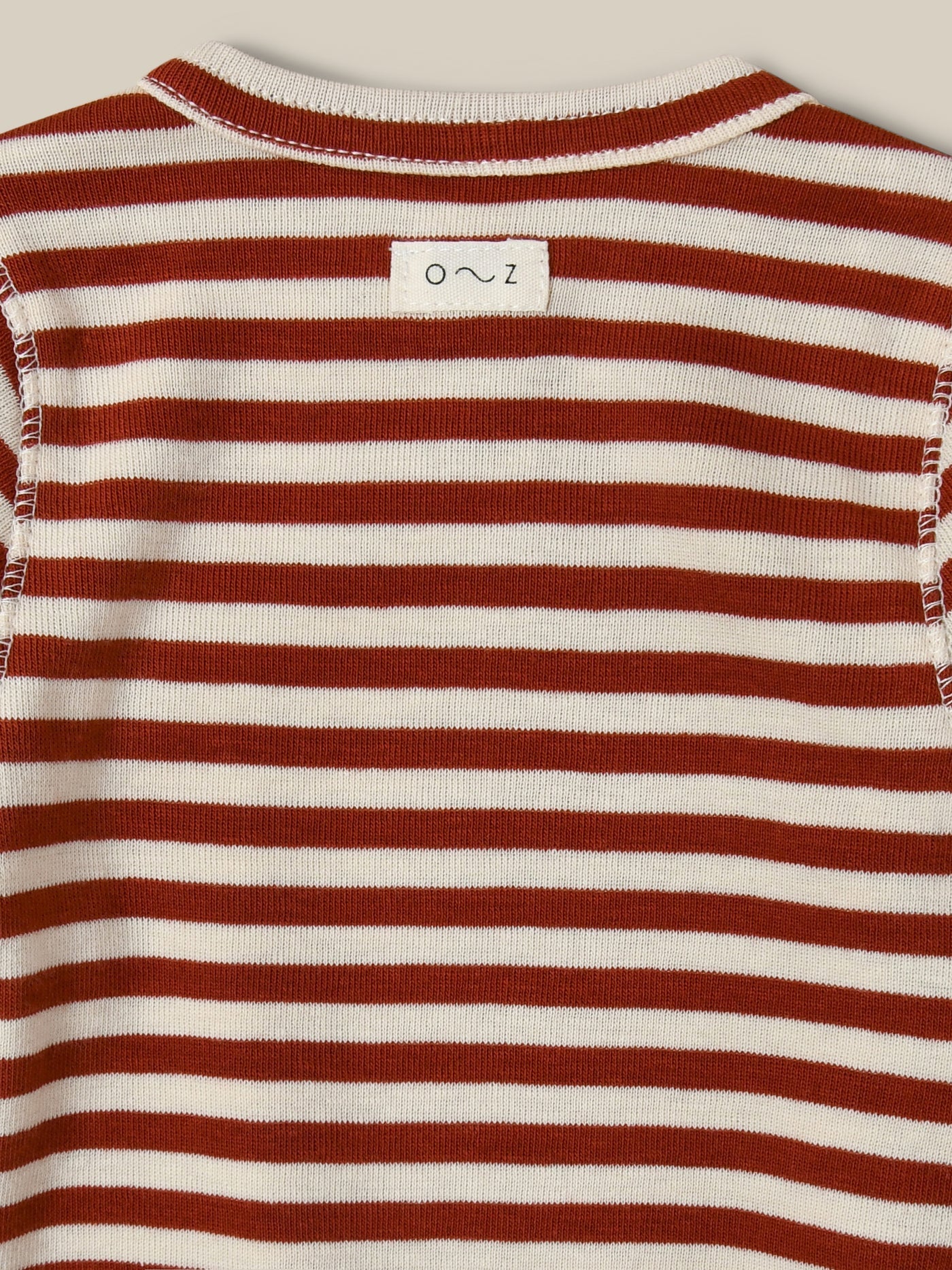 Organic Zoo Paprika Stripes Wrap Bodysuit - 15WOBPST - 1 - Lille Univers