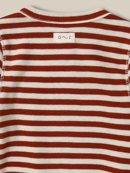 Organic Zoo Paprika Stripes Wrap Bodysuit - 15WOBPST - 1 - Lille Univers