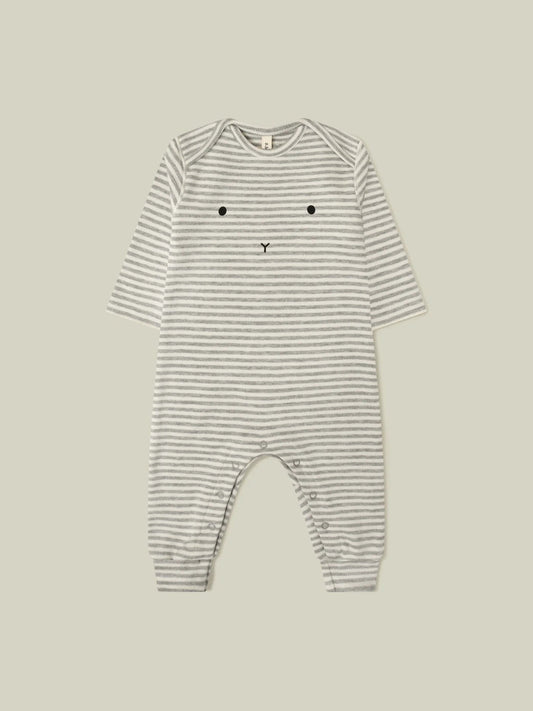 Organic Zoo Stripy BUNNY Playsuit - SPLBU - 1 - Lille Univers