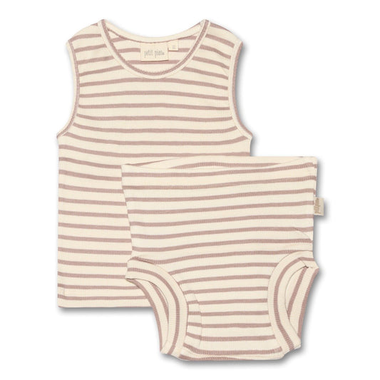 Petit Piao Organic Cotton Modal Striped Underwear Set-PP311 - Lille Univers