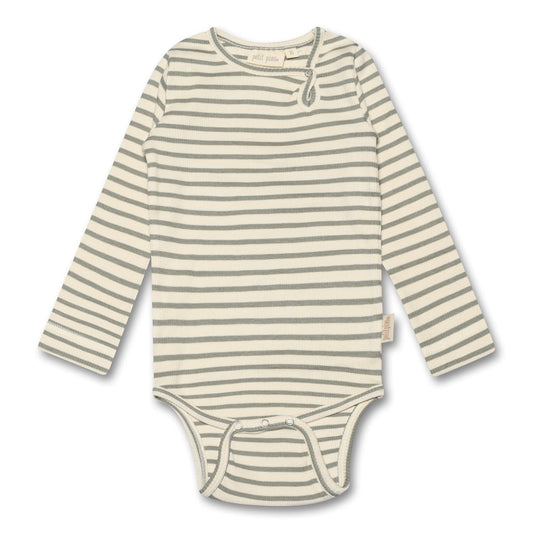 Petit Piao Striped Long Sleeve Bodysuit in Organic Cotton Modal-PP301 - Lille Univers