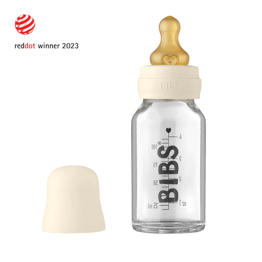 BIBS Baby Glass Bottle Complete Set 110ml - Ivory-5013216 - Lille Univers