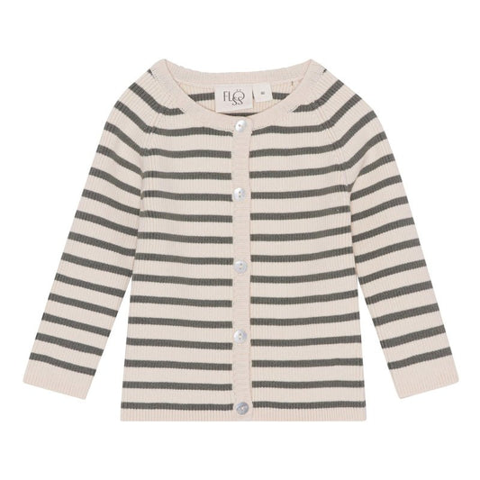 FLOESS FLYE CARDIGAN - ARMY/WARM COTTON-F10132 - Lille Univers