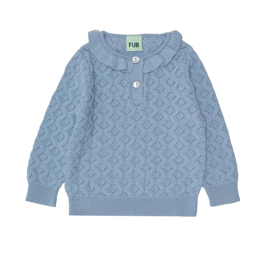 Fub Baby Pointelle Blouse, sky-5213AW-SKY - Lille Univers