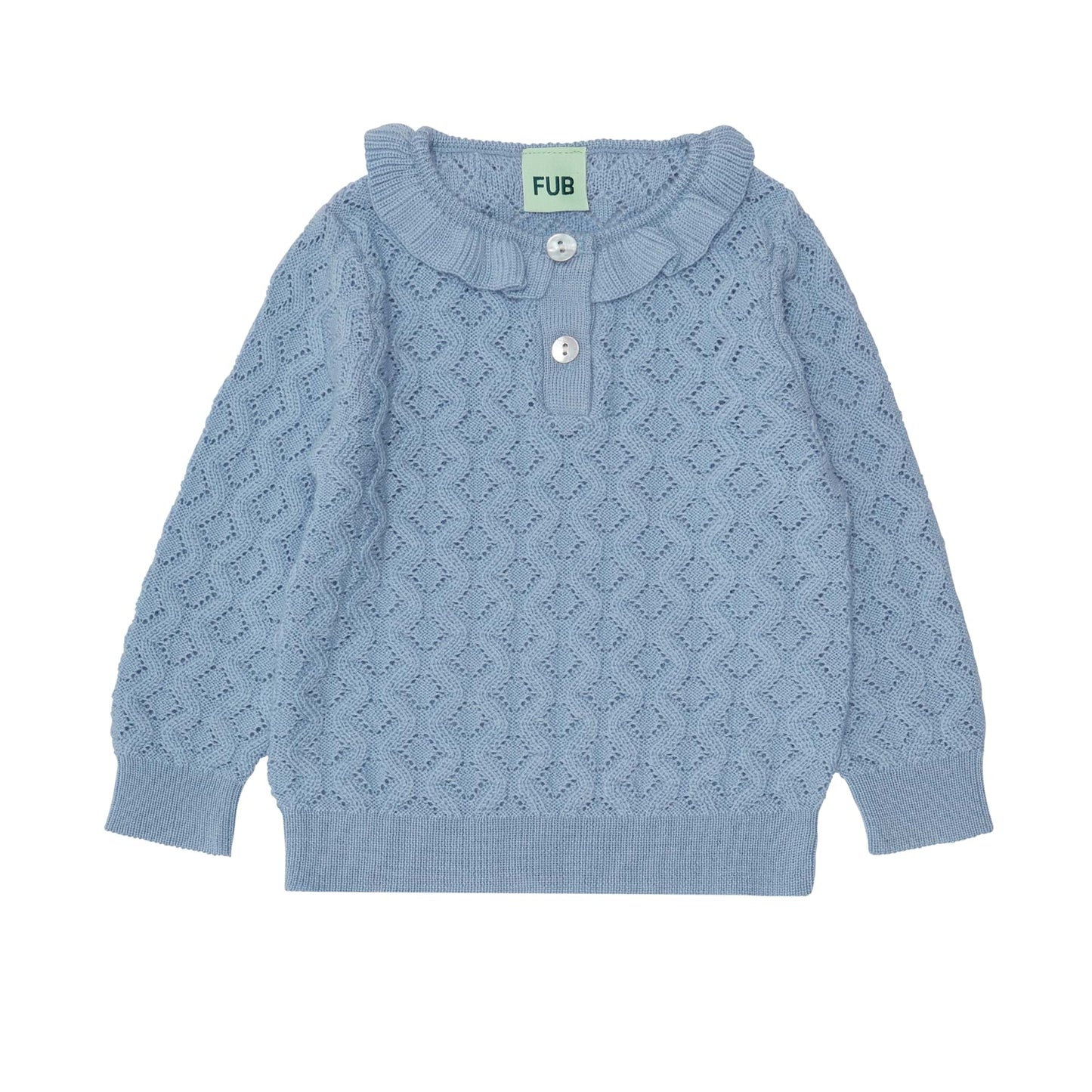 Fub Baby Pointelle Blouse, sky-5213AW-SKY - Lille Univers