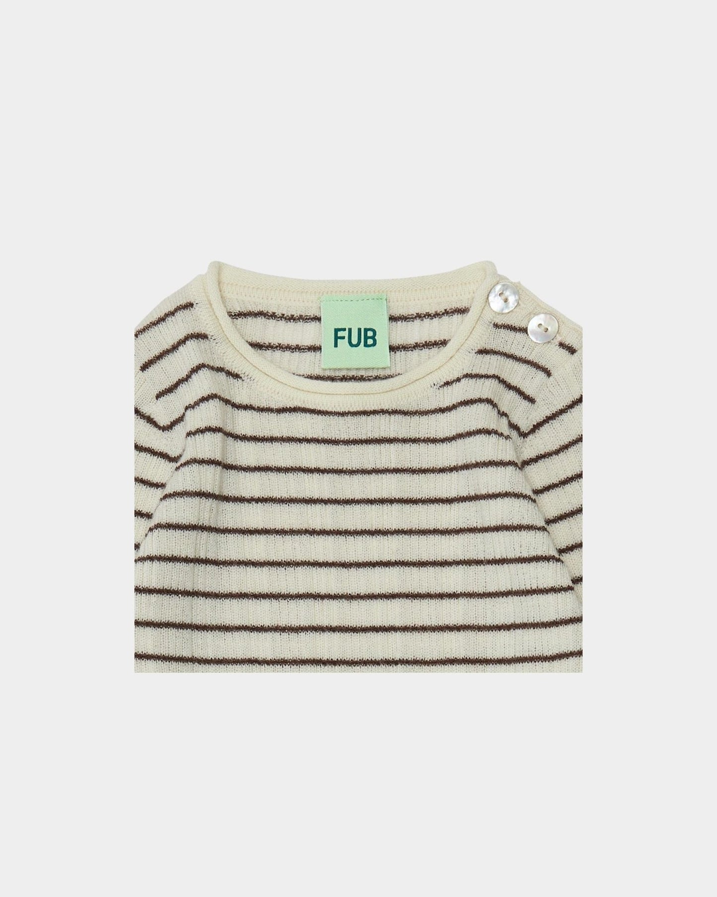 Fub Baby Rib Body, ecru/chocolate-4023aw-ecruchocolate - Lille Univers