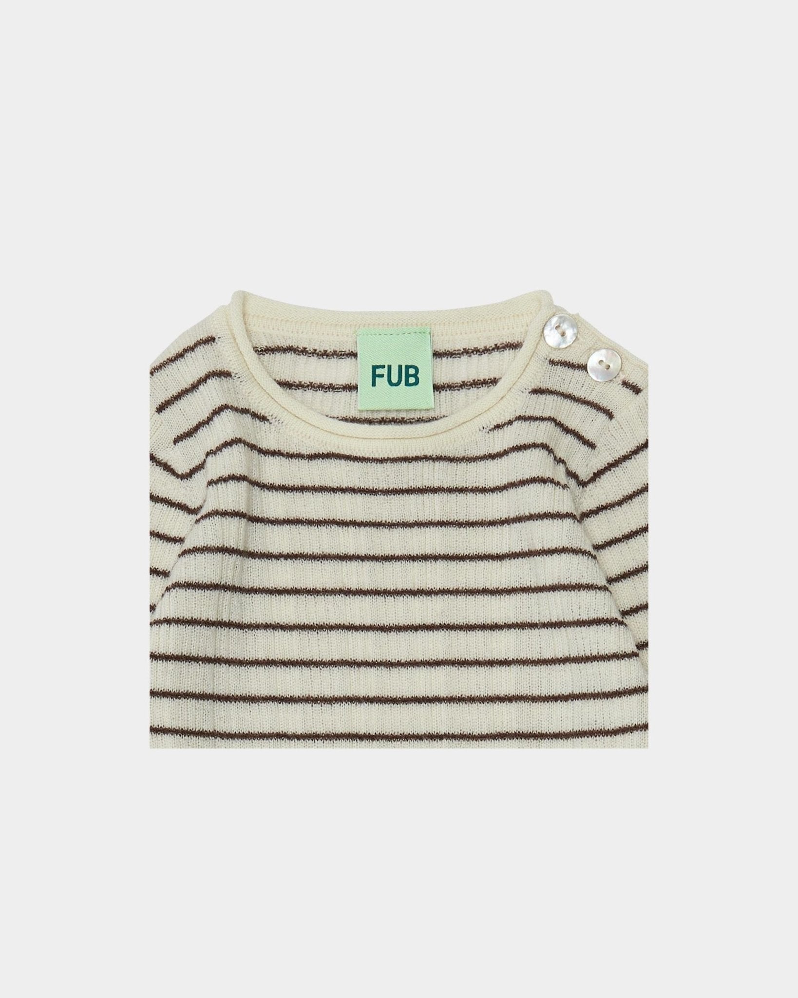 Fub Baby Rib Body, ecru/chocolate-4023aw-ecruchocolate - Lille Univers