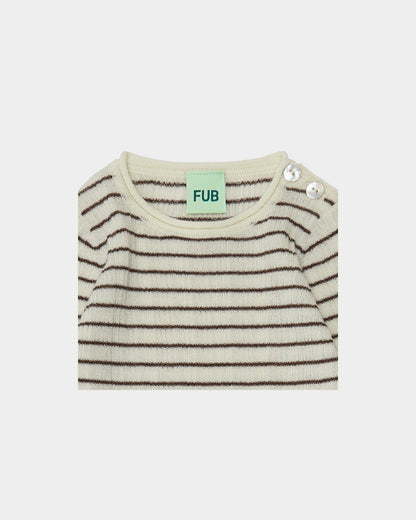 Fub Baby Rib Body, ecru/chocolate-4023aw-ecruchocolate - Lille Univers