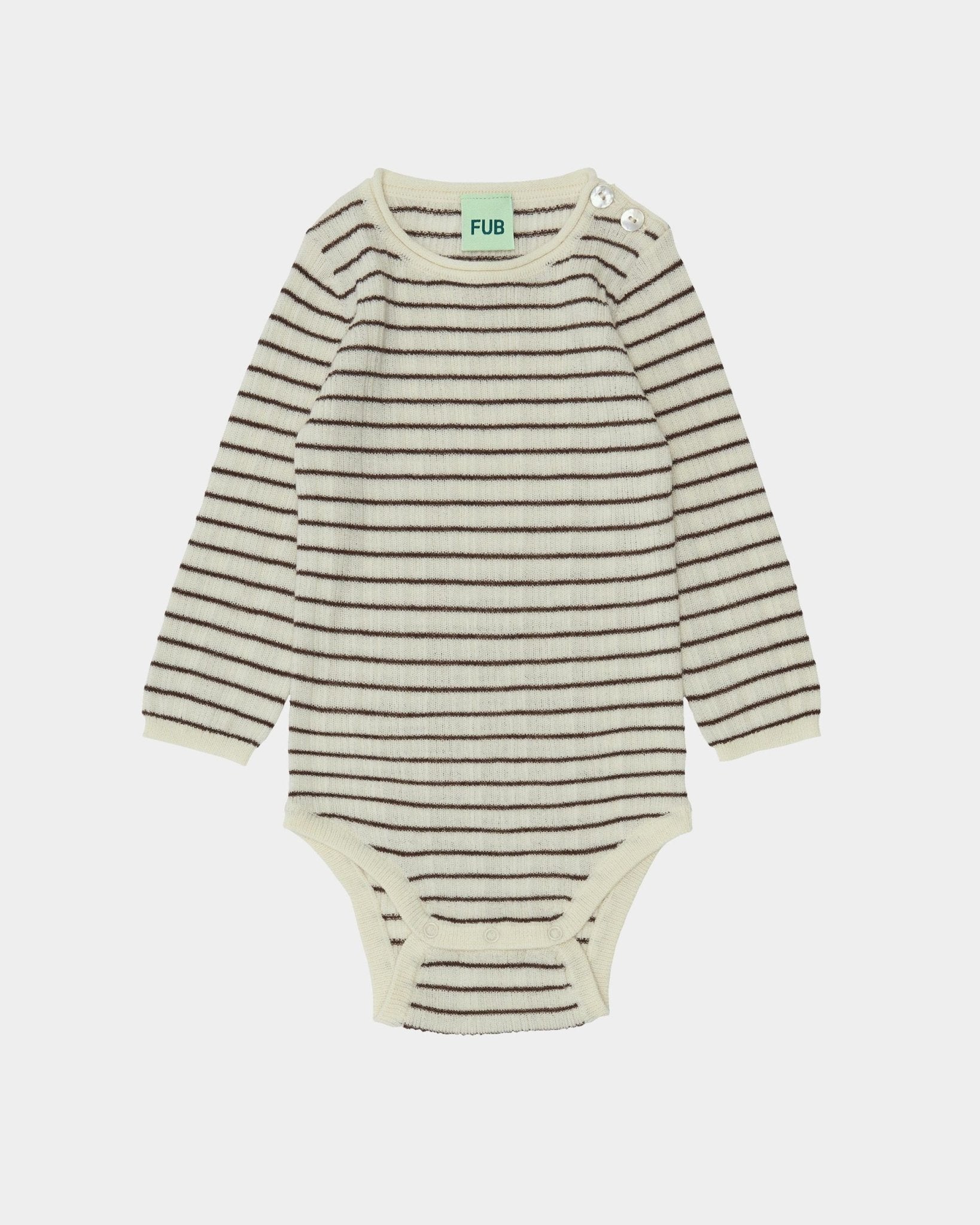 Fub Baby Rib Body, ecru/chocolate-4023aw-ecruchocolate - Lille Univers