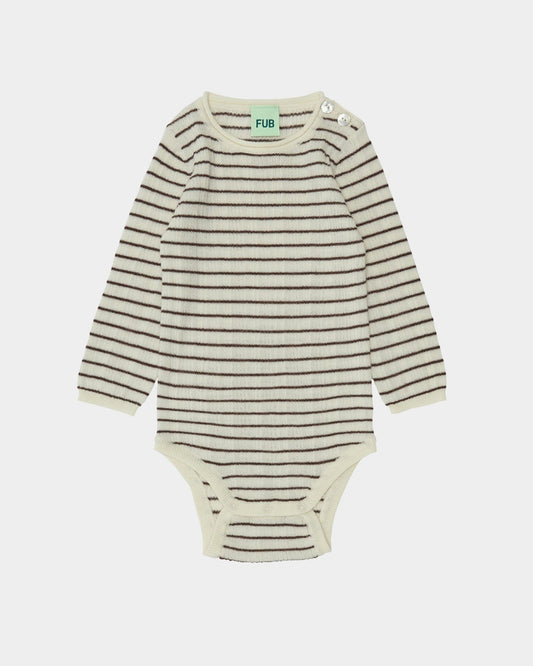 Fub Baby Rib Body, ecru/chocolate-4023aw-ecruchocolate - Lille Univers
