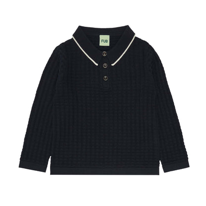 Fub Long Sleeve Polo, dark navy - 2923SS - darknavy - Lille Univers