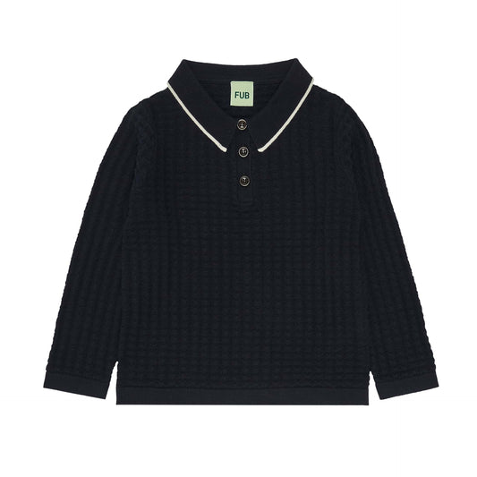 Fub Long Sleeve Polo, dark navy - 2923SS - darknavy - Lille Univers