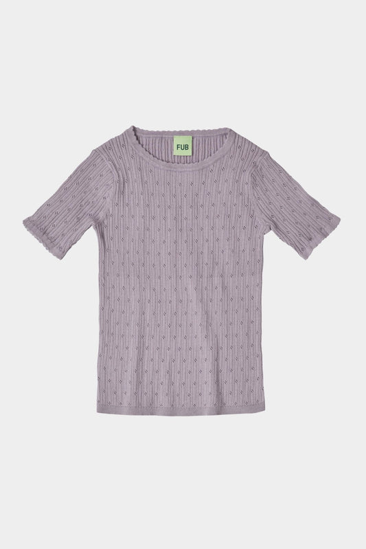 FUB Pointelle Tee heather-0424SS_heather - Lille Univers