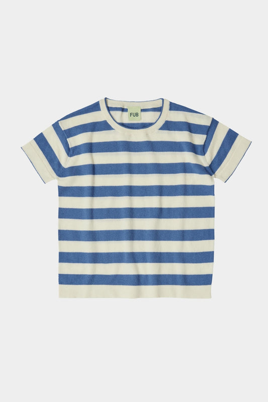 FUB Striped T-shirt ecru/azure-0224SS_ecruazure - Lille Univers