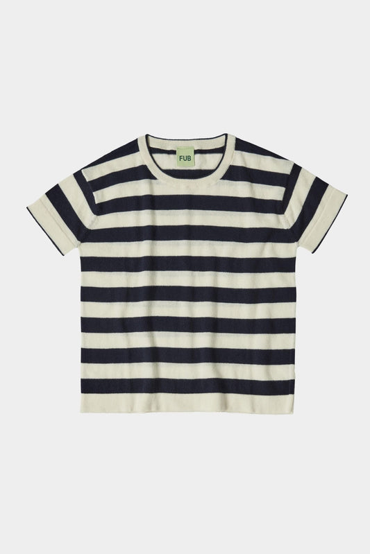 FUB Striped T-shirt ecru/dark navy-0224SS_ecrudarknavy - Lille Univers