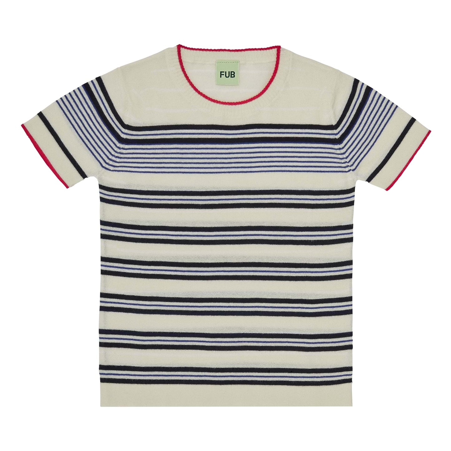 Fub Striped T-shirt, ecru/dark navy - 0123ss - ecrudarknavy - Lille Univers