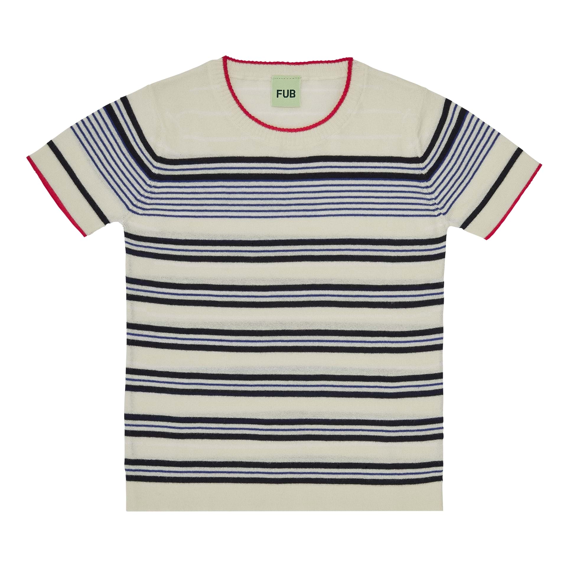 Fub Striped T-shirt, ecru/dark navy - 0123ss - ecrudarknavy - Lille Univers